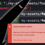 Atomの『autocomplete-paths』で「Maximum file count of 2000 has been exceeded.」エラー